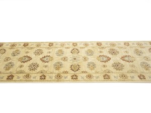 Beige Floral 3X12 Peshawar Pakistan Oriental Runner Rug