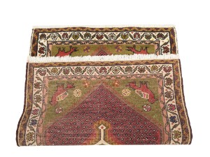 Khaki Floral Tribal 2X3 Hamedan Persian Rug