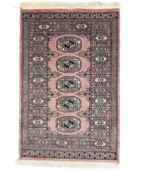 Vintage Pink Tribal 2X3 Bokhara Pakistan Rug