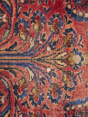 Vintage Red Floral 3X7 Sarouk Persian Rug