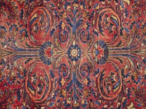 Vintage Red Floral 3X7 Sarouk Persian Rug