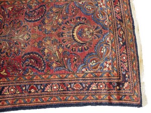 Vintage Red Floral 3X7 Sarouk Persian Rug