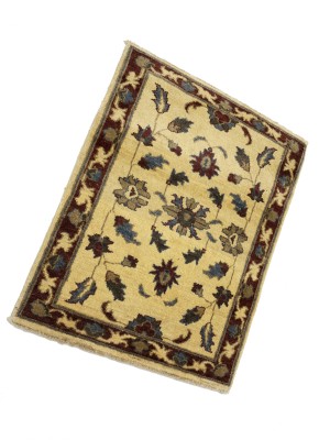 Cream Floral Chobi Peshawar 2X2'6 Pakistan Oriental Rug