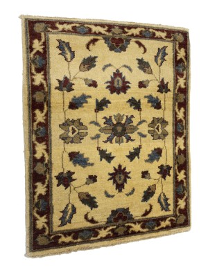 Cream Floral Chobi Peshawar 2X2'6 Pakistan Oriental Rug