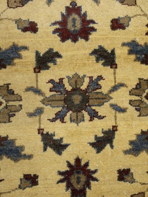 Cream Floral Chobi Peshawar 2X2'6 Pakistan Oriental Rug