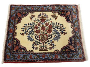 Cream Floral Tribal 2X2'3 Bidjar Halvaei Persian Rug
