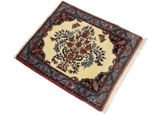 Cream Floral Tribal 2X2'3 Bidjar Halvaei Persian Rug