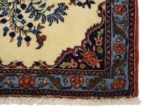 Cream Floral Tribal 2X2'3 Bidjar Halvaei Persian Rug