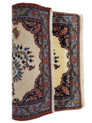 Cream Floral Tribal 2X2'3 Bidjar Halvaei Persian Rug