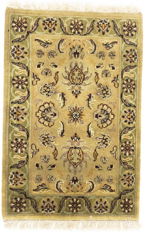 Khaki Floral Classic 2X3 Agra Jaipur Oriental Rug