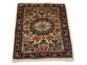 Cream Floral Tribal 2'3X2'7 Bidjar Halvaei Persian Rug