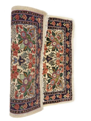 Cream Floral Tribal 2'3X2'7 Bidjar Halvaei Persian Rug