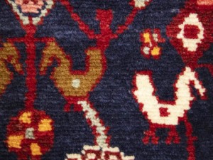 Vintage Purple-navy Floral Tribal 4'4X8 Hamedan Persian Rug