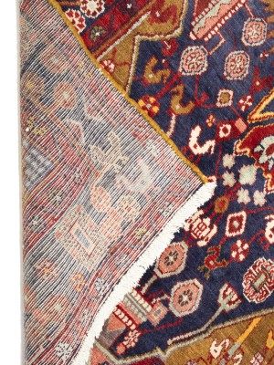 Vintage Purple-navy Floral Tribal 4'4X8 Hamedan Persian Rug