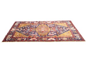 Vintage Purple-navy Floral Tribal 4'4X8 Hamedan Persian Rug