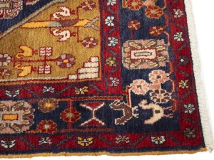 Vintage Purple-navy Floral Tribal 4'4X8 Hamedan Persian Rug