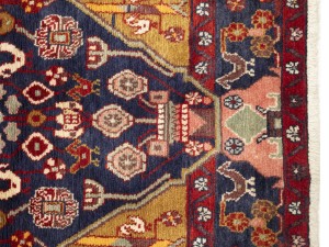 Vintage Purple-navy Floral Tribal 4'4X8 Hamedan Persian Rug