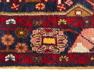 Vintage Purple-navy Floral Tribal 4'4X8 Hamedan Persian Rug