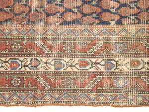 Antique Orange-red Tribal 5X9'7 Malayer Persian Runner Rug