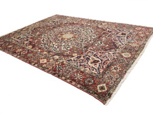 Vintage Red Floral 9'8X12'6 Bakhtiari Persian Rug