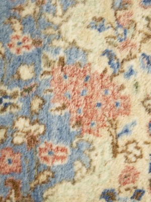 Semi Antique Cream Traditional Floral 9X17 Kerman Persian Rug