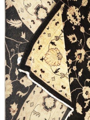 Black Floral Peshawar 9X12 Pakistan Oriental Rug
