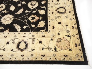 Black Floral Peshawar 9X12 Pakistan Oriental Rug