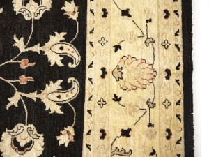 Black Floral Peshawar 9X12 Pakistan Oriental Rug