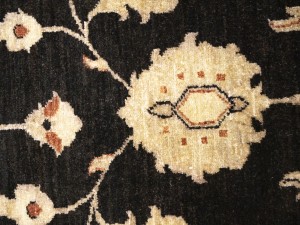 Black Floral Peshawar 9X12 Pakistan Oriental Rug