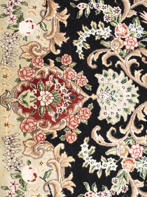 Black Floral Classic 9X12 Royal Pakistan Oriental Rug