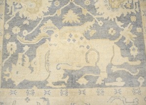 Gray Floral 9X12 Oushak Oriental Rug