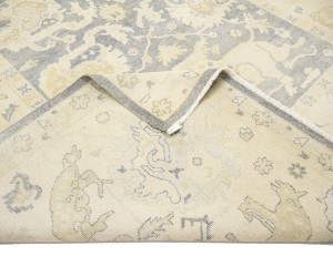 Gray Floral 9X12 Oushak Oriental Rug