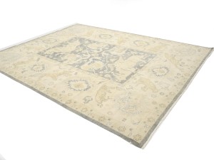 Gray Floral 9X12 Oushak Oriental Rug
