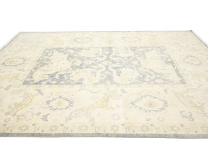 Gray Floral 9X12 Oushak Oriental Rug