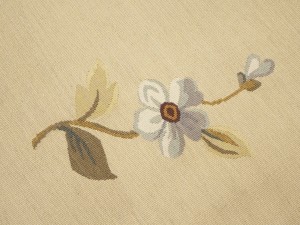 Beige Floral Aubusson 6X9 Needlepoint Oriental Rug