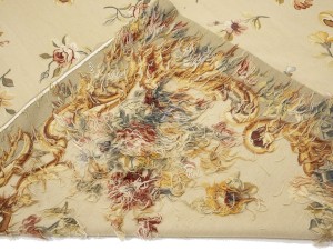 Beige Floral Aubusson 6X9 Needlepoint Oriental Rug