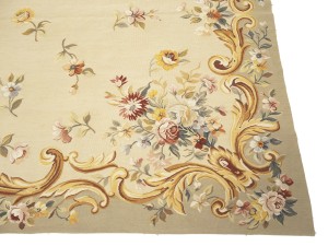 Beige Floral Aubusson 6X9 Needlepoint Oriental Rug