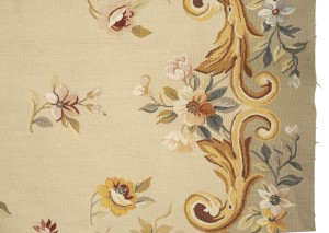 Beige Floral Aubusson 6X9 Needlepoint Oriental Rug