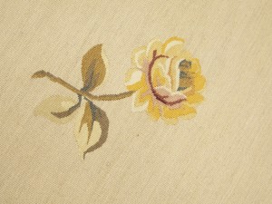 Beige Floral Aubusson 6X9 Needlepoint Oriental Rug