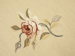 Beige Floral Aubusson 6X9 Needlepoint Oriental Rug