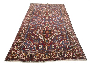 Vintage Red Floral 5X10 Bakhtiari Persian Runner Rug