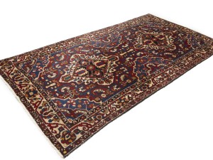 Vintage Red Floral 5X10 Bakhtiari Persian Runner Rug