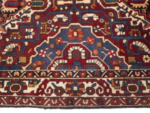 Vintage Red Floral 5X10 Bakhtiari Persian Runner Rug