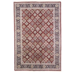 Red Floral 6X9 Indo-Kashan Oriental Rug