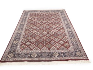 Red Floral 6X9 Indo-Kashan Oriental Rug