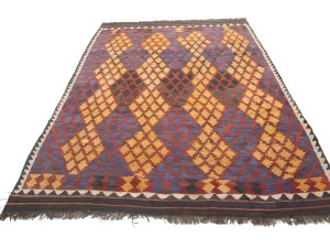 Multicolored Geometric Tribal 6'6X9'9 Kilim Afghan Oriental Rug