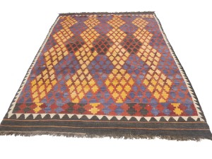 Multicolored Geometric Tribal 6'6X9'9 Kilim Afghan Oriental Rug