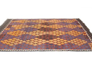Multicolored Geometric Tribal 6'6X9'9 Kilim Afghan Oriental Rug