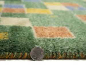 Green Tribal 2'6X4 Indo-Gabbeh Oriental Rug
