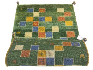 Green Tribal 2'6X4 Indo-Gabbeh Oriental Rug